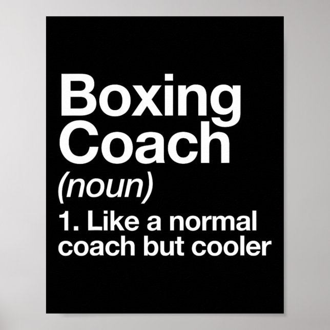 Boxing Coach Funny Sports Definition Trainer Marti Poster (Framsidan)