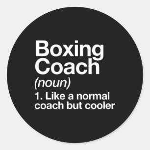 Boxing Coach Funny Sports Definition Trainer Marti Runt Klistermärke
