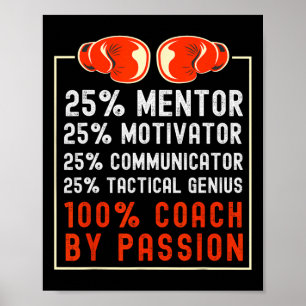 Boxing Coach säger 100 % för Boxing Team Motivator Poster