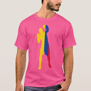 Boxing Colombia Flagga Boys Box Male Competitive T Shirt