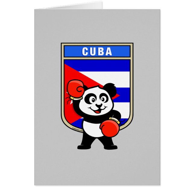 Boxing Cuba Panda Hälsningskort (Framsidan)