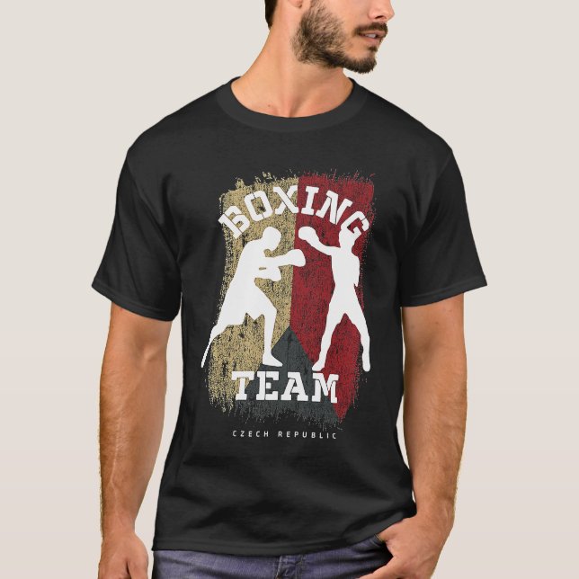 Boxing Czech Republic Combat Sports Fighter Boxing T Shirt (Framsida)