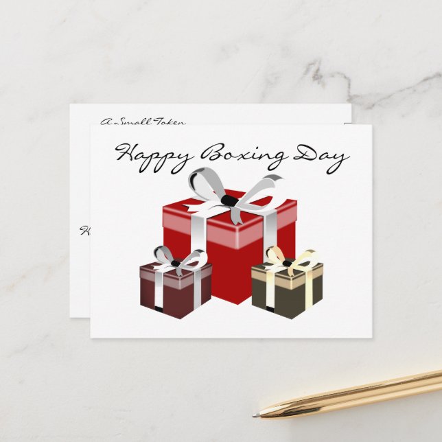 Boxing Day Employee Gift Helg Vykort (Fram/Back In Situ)