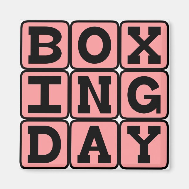 Boxing Day, UK and Canada Helgdag Magnet (Framsidan)