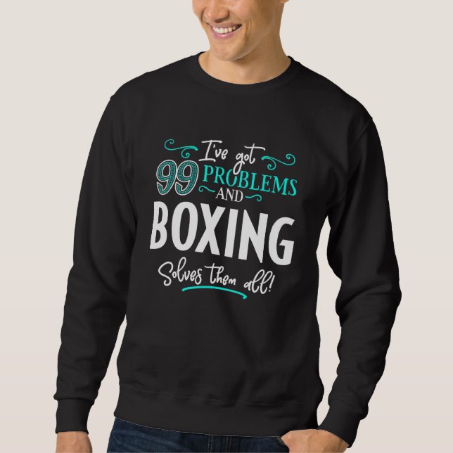 Boxing Design - Boxing löser alla dem Lång Ärmad Tröja (Framsida)
