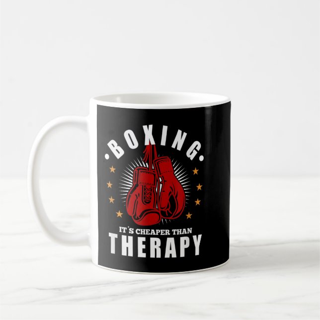 Boxing Det är billigare terapeutisk Boxing-handska Kaffemugg (Vänster)