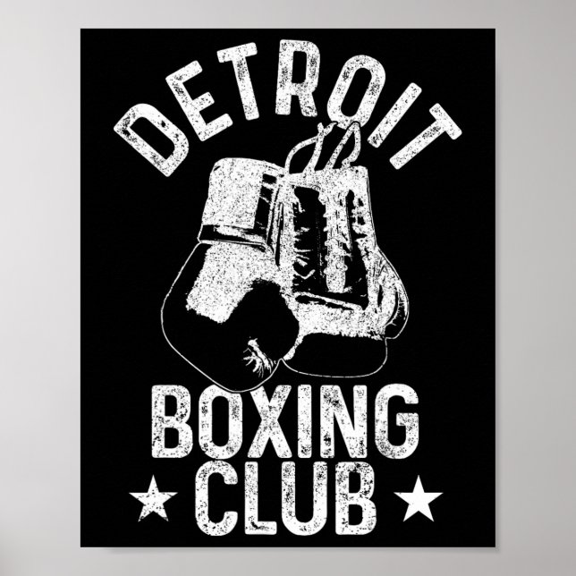 Boxing Detroit Michigan Martial Arts Boxer Poster (Framsidan)