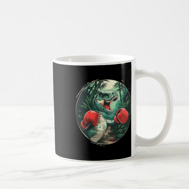 Boxing Dinosaur Boxer Dino Kickboxing T-rex Boxing Kaffemugg (Höger)