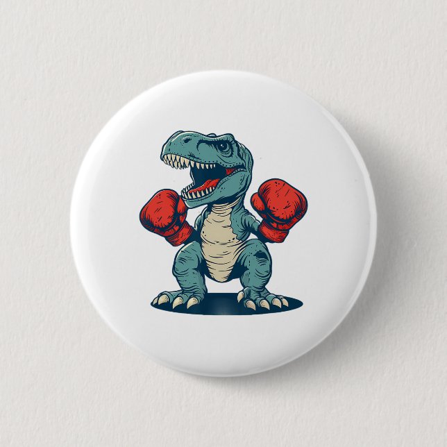 Boxing Dinosaur Boxer Dino Kickboxing T-rex Boxing Knapp (Framsida)
