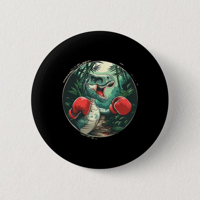 Boxing Dinosaur Boxer Dino Kickboxing T-rex Boxing Knapp (Framsida)