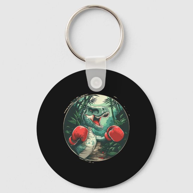 Boxing Dinosaur Boxer Dino Kickboxing T-rex Boxing Nyckelring (Framsida)