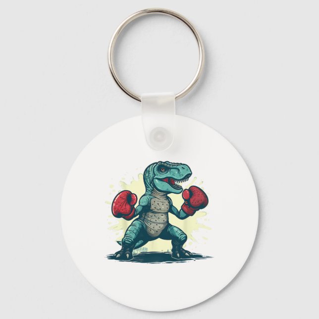 Boxing Dinosaur Boxer T-rex Kickboxing Dino Boxing Nyckelring (Framsida)
