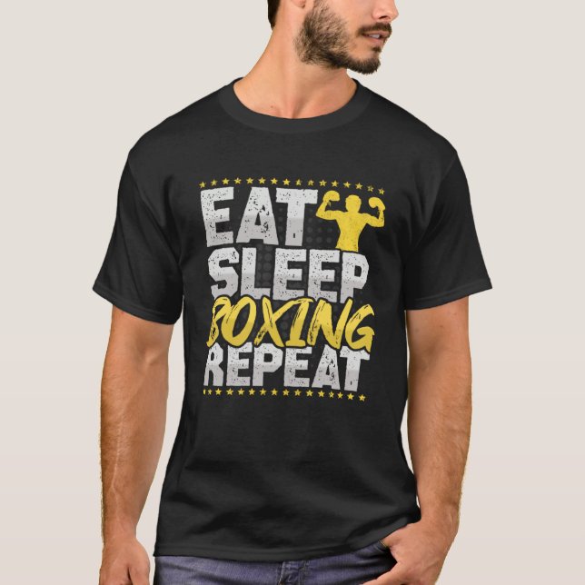 Boxing Eat Sleep Repeat Boxing Ring Hobby Boxing T Shirt (Framsida)