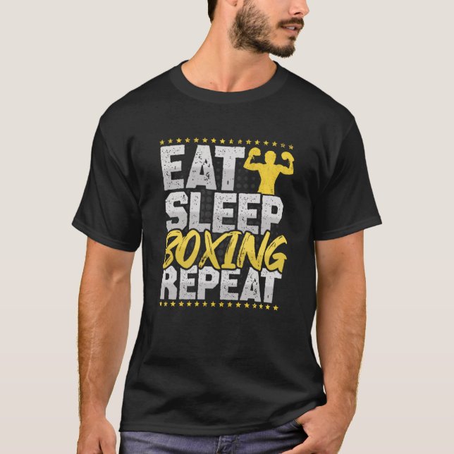 Boxing Eat-viloläge Upprepa Boxing Ring Hobby Boxi T Shirt (Framsida)