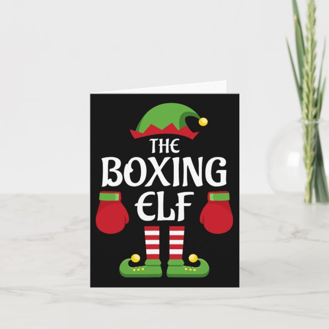 Boxing Elf Family Matching Group-julboxare Kort (Framsida)