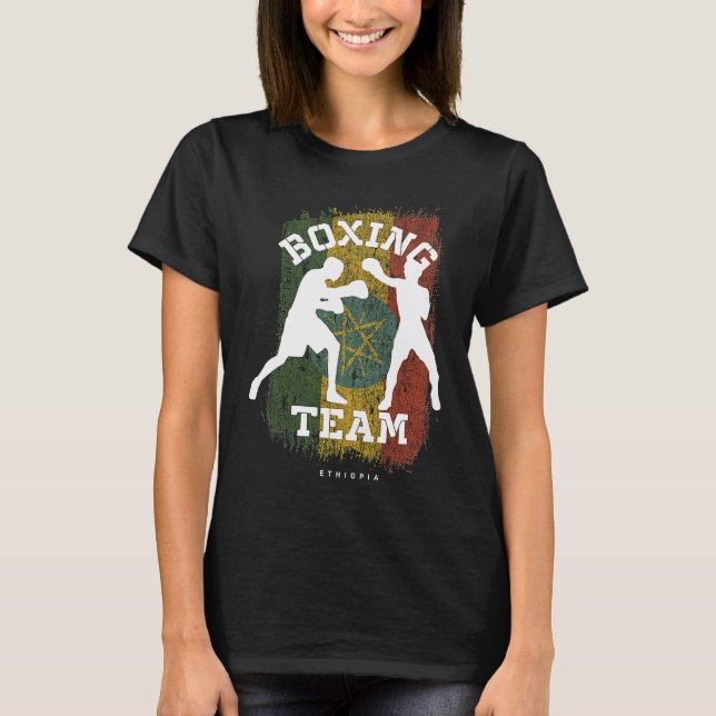 Boxing Ethiopia Combat Sports Fighter Boxing T Shirt (Framsida)