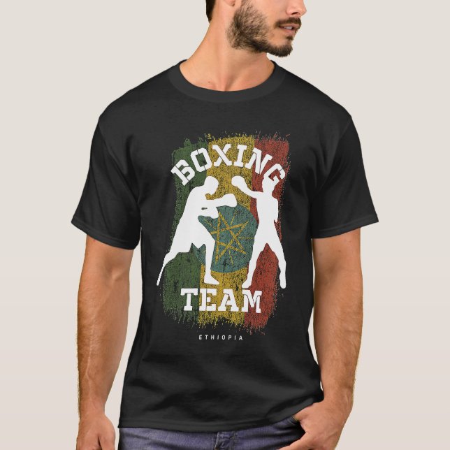 Boxing Etiopien Combat Sports Fighter Boxing T Shirt (Framsida)