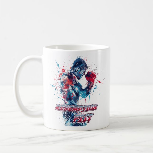 Boxing Fans Graphic and Text Kaffemugg (Vänster)