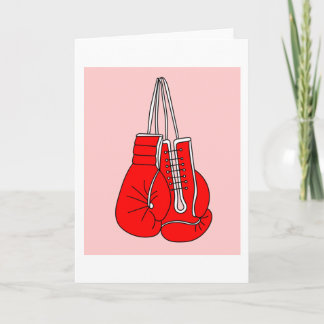 Boxing Female Boxer Retro Boxing Handskar Kort