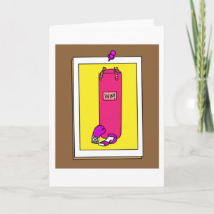 Boxing Female Boxer Retro Boxing Handskar Kort