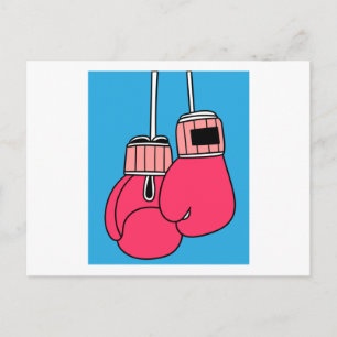 Boxing Female Boxer Retro Boxing Handskar Vykort