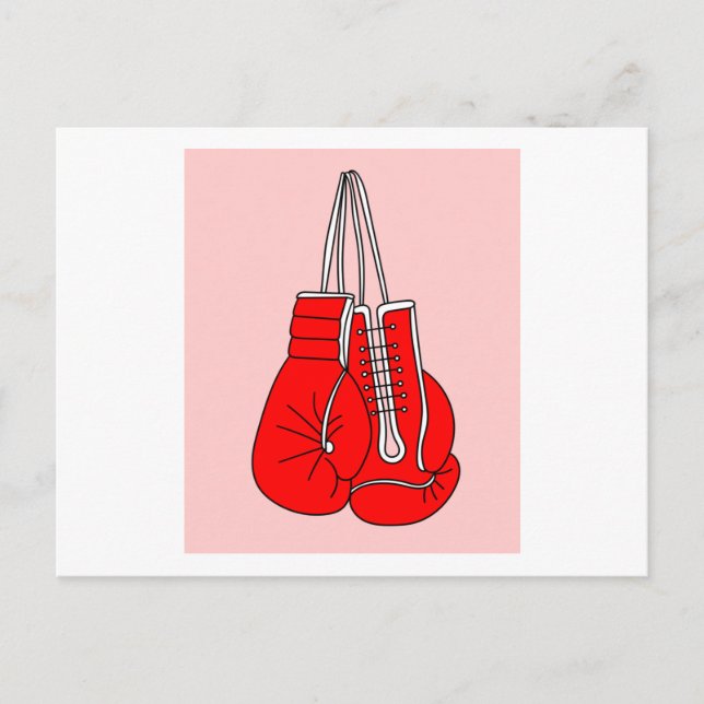 Boxing Female Boxer Retro Boxing Handskar Vykort (Framsida)