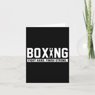 Boxing Fight Hard Avsluta Strong Boxing Quote Gift Kort