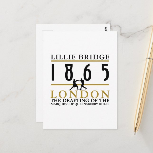 Boxing Fight, Queensberry Regler Vykort (Fram/Back In Situ)