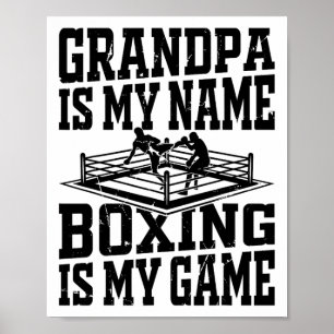 Boxing Fighter Boxing Grandpa är min Namn Boxing ä Poster