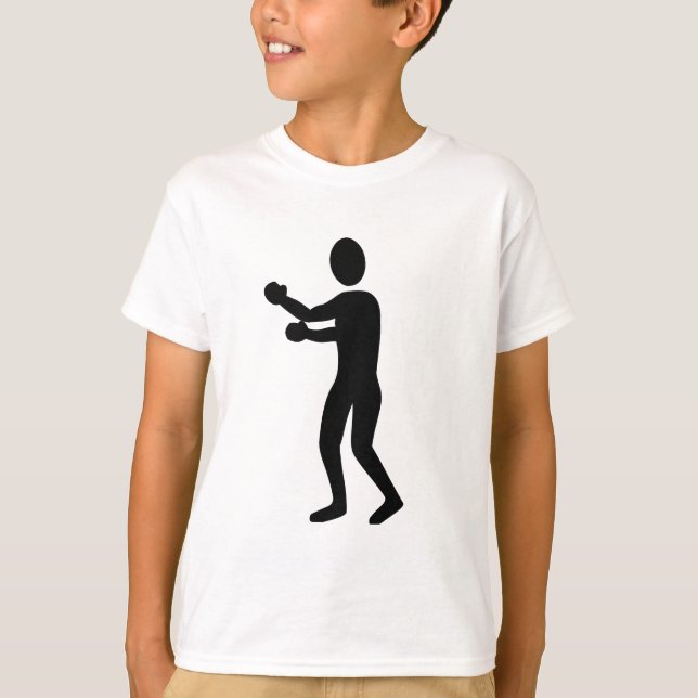 Boxing Figur - svart Tee Shirt (Framsida)