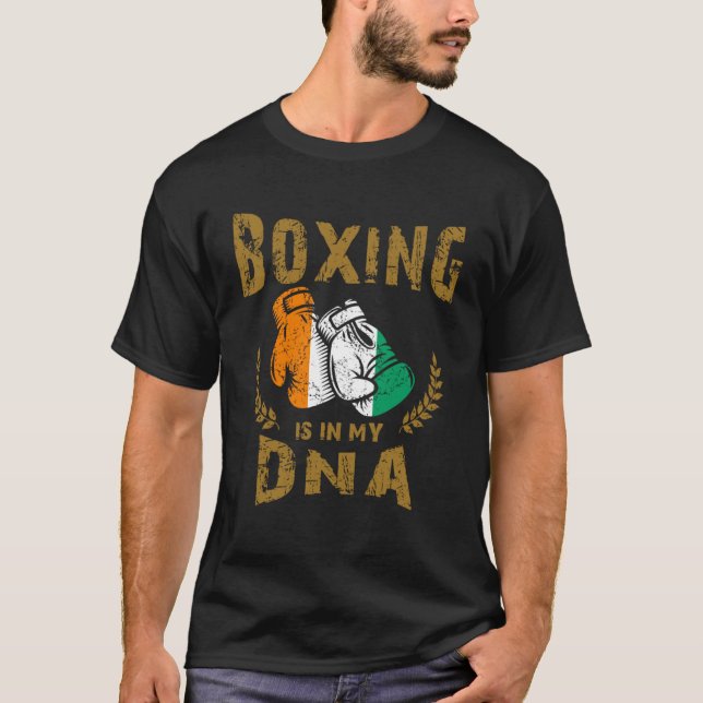 Boxing finns i min D N A Cote Ivoire Flagga Boxing T Shirt (Framsida)
