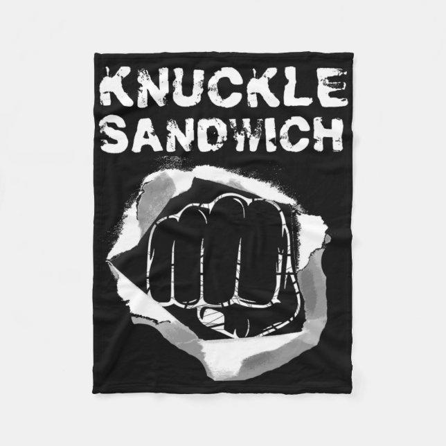 Boxing Fist Slå Knuckle Sandwich Boxer Fighter Fleecefilt (Framsidan)