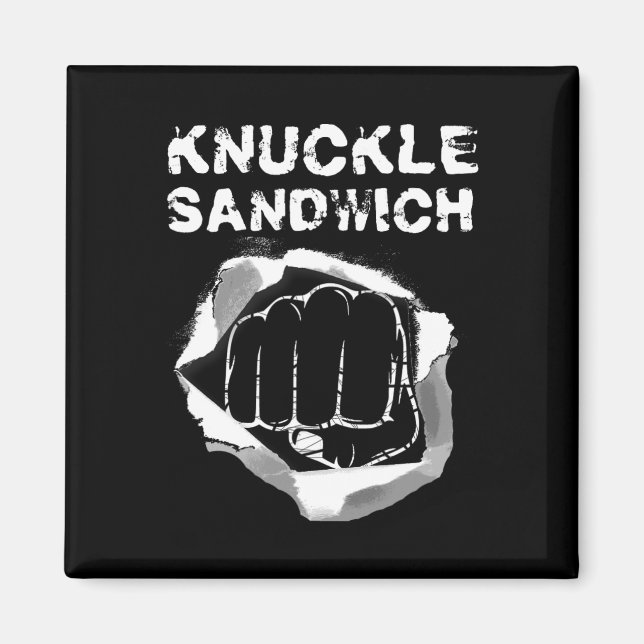Boxing Fist Slå Knuckle Sandwich Boxer Fighter Magnet (Framsidan)