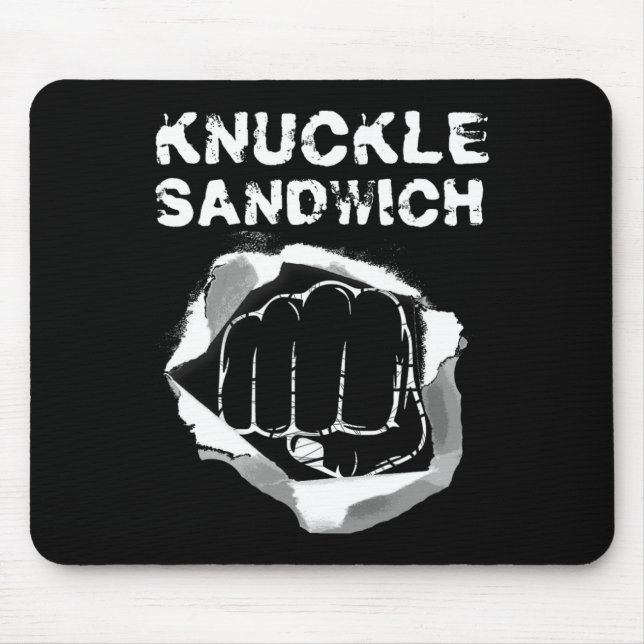 Boxing Fist Slå Knuckle Sandwich Boxer Fighter Musmatta (Framsidan)