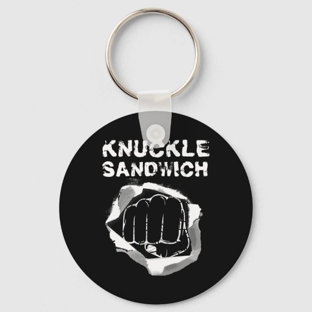 Boxing Fist Slå Knuckle Sandwich Boxer Fighter Nyckelring (Framsida)