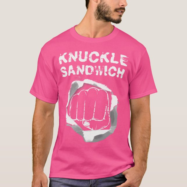Boxing Fist Slå Knuckle Sandwich Boxer Fighter T Shirt (Framsida)