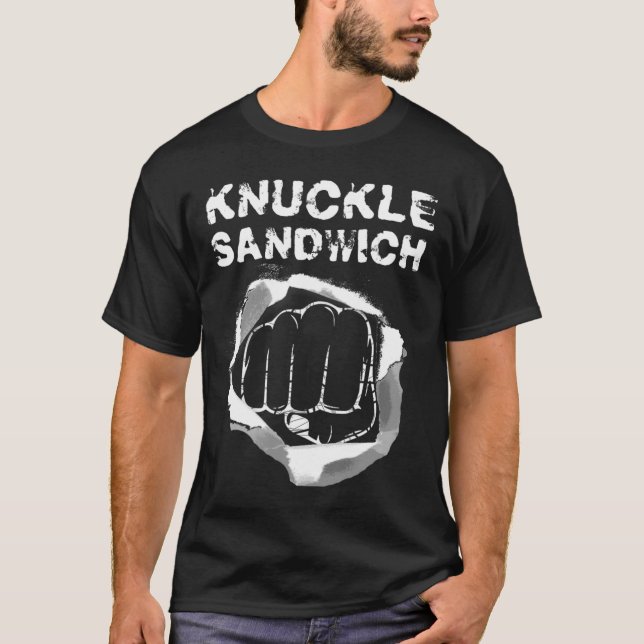 Boxing Fist Slå Knuckle Sandwich Boxer Fighter T Shirt (Framsida)