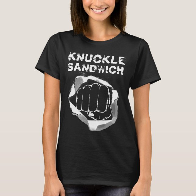Boxing Fist Slå Knuckle Sandwich Boxer Fighter T Shirt (Framsida)