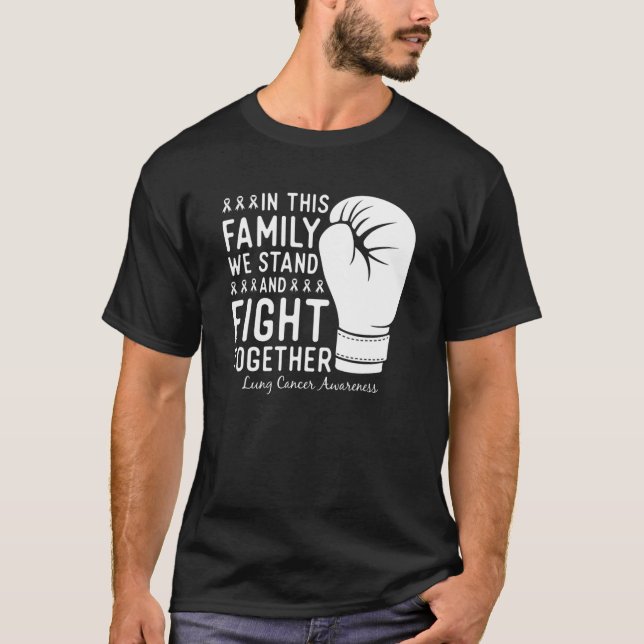 Boxing för Lung Cancer Awareness Fight Family Supp T Shirt (Framsida)
