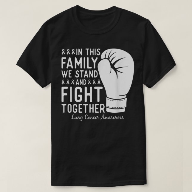 Boxing för Lung Cancer Awareness Fight Family Supp T Shirt (Design framsida)
