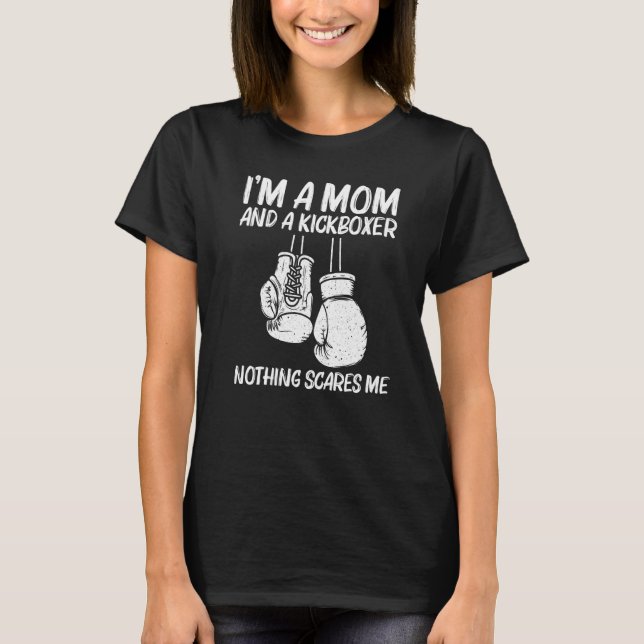 Boxing For Mom Mama Kickboxing Coach Boxer Gloves T Shirt (Framsida)