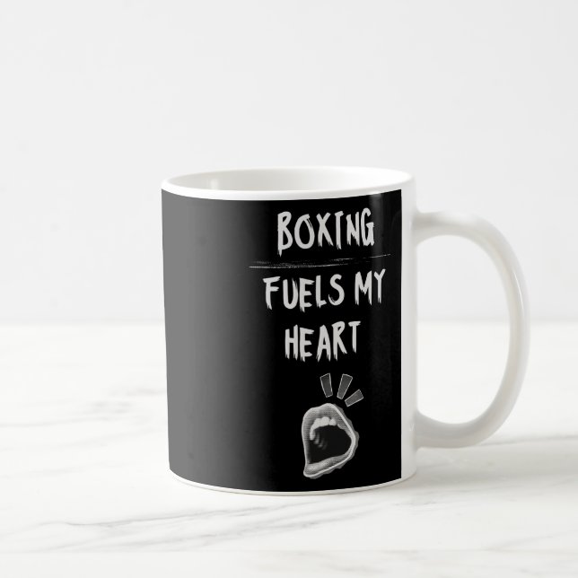 Boxing Fuels My Heart Slående Bag Handskar Workout Kaffemugg (Höger)