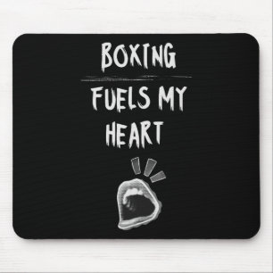 Boxing Fuels My Heart Slående Bag Handskar Workout Musmatta
