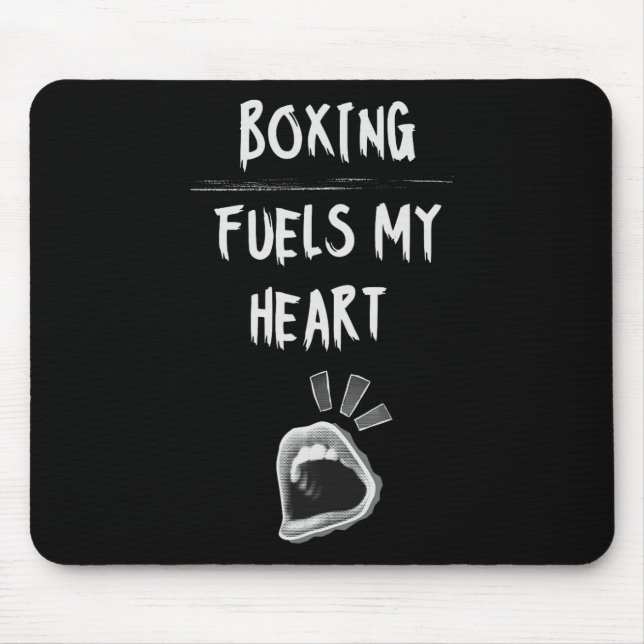 Boxing Fuels My Heart Slående Bag Handskar Workout Musmatta (Framsidan)