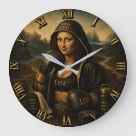Boxing Funny Mona Lisa Stor Klocka