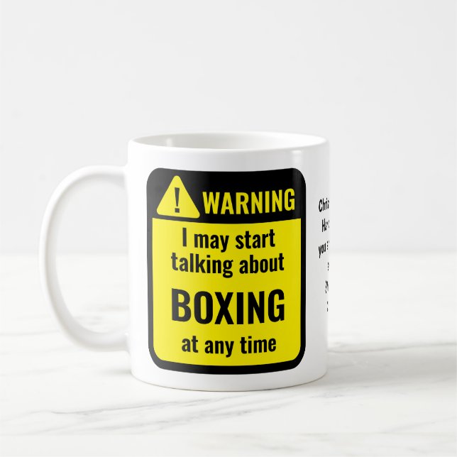 Boxing Funny Personalized Warning Kaffemugg (Vänster)