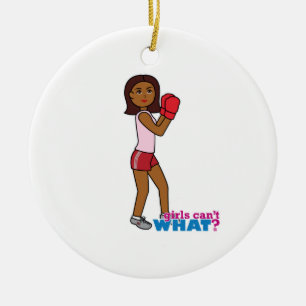 Boxing Girl Julgransprydnad Keramik