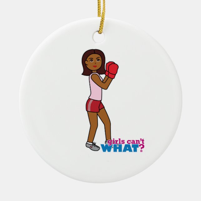 Boxing Girl Julgransprydnad Keramik (Framsidan)