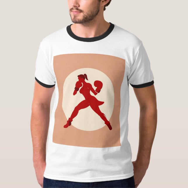 "Boxing Girl Power T-Shirt" T Shirt (Framsida)