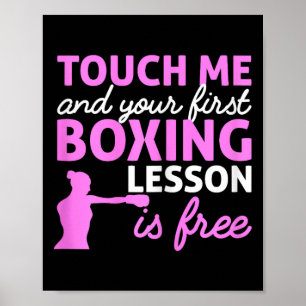 Boxing Girl Touch me och din första boxing Lesson Poster